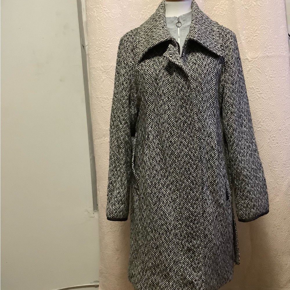 Mama Licious Maternity Tweed Belted Smart Coat